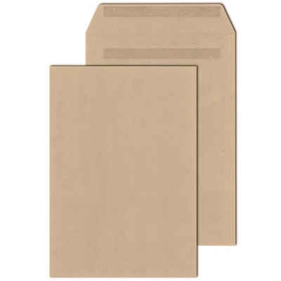 KK Verpackungen Briefumschlag, Versandtaschen Kuverts DIN C4 229 x 324 mm Selbstklebung Braun
