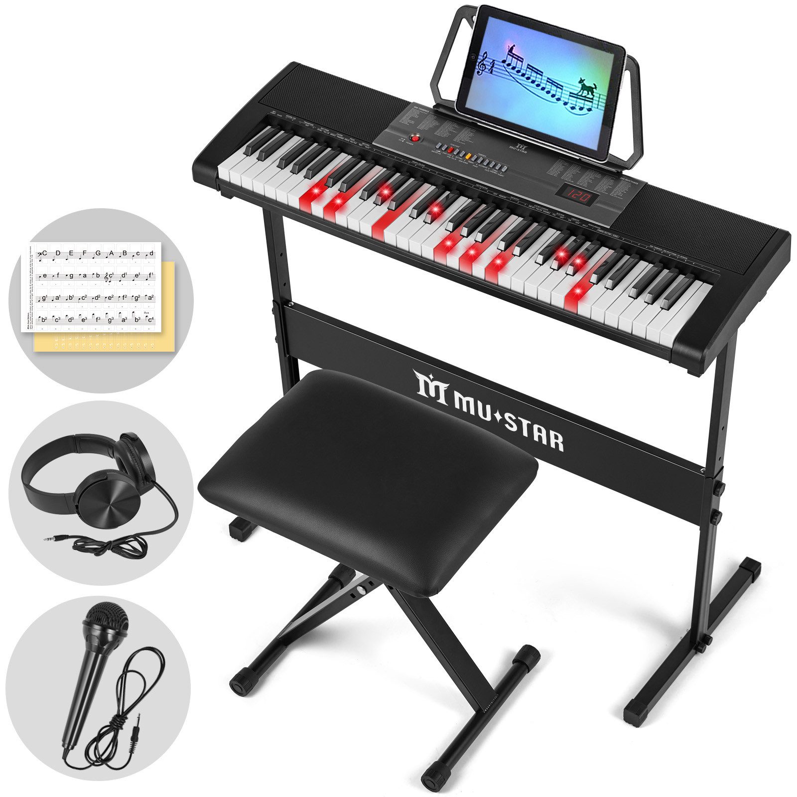 Digitalpiano Tasten Lern - Keyboard Klavier für Anfänger -