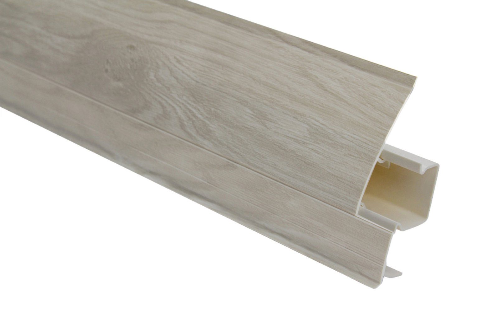 Lemal Sockelleiste, PVC 65x23mm - Fußleisten mit Kabelkanal - (40 Meter / 20 Leisten) Laminat Abschluss Bodenbelag
