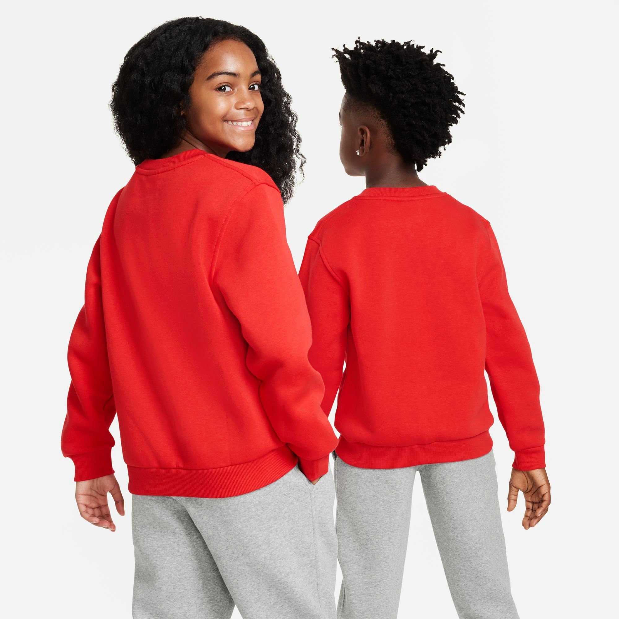 FLEECE BIG SWEATSHIRT Sweatshirt Sportswear KIDS' RED/WHITE UNIVERSITY CLUB Nike