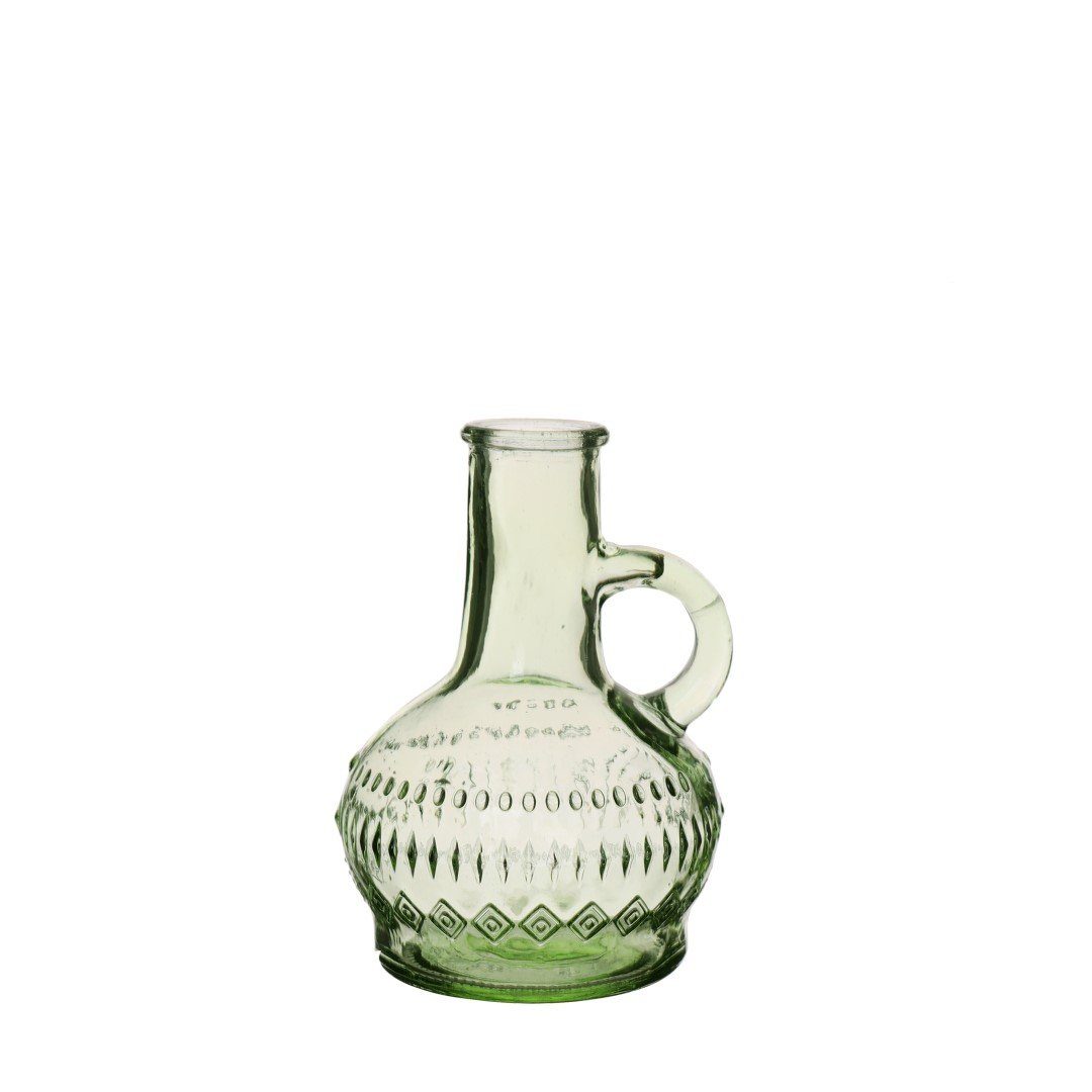 10cm, 7 NaDeco "Lille" Hellgrün, Höhe Durchmesser in cm Glasflasche Dekovase