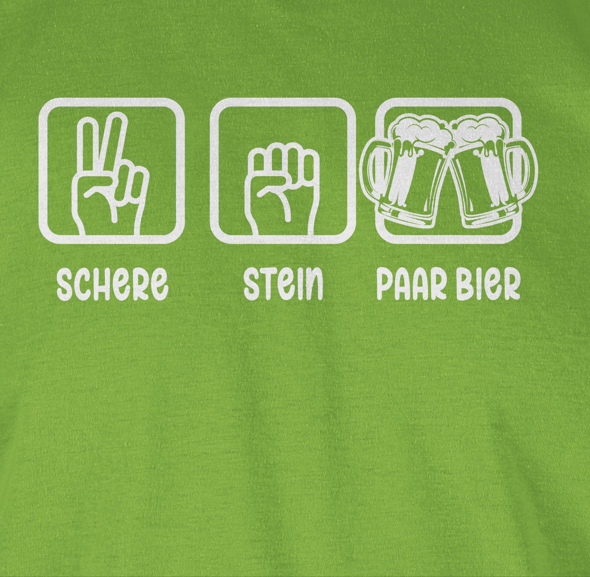 Shirtracer T-Shirt Schere Alkohol & - Party Geschenk Paar Bier Bierliebhaber Lustig Hellgrün 03 Herren Sauf Stein