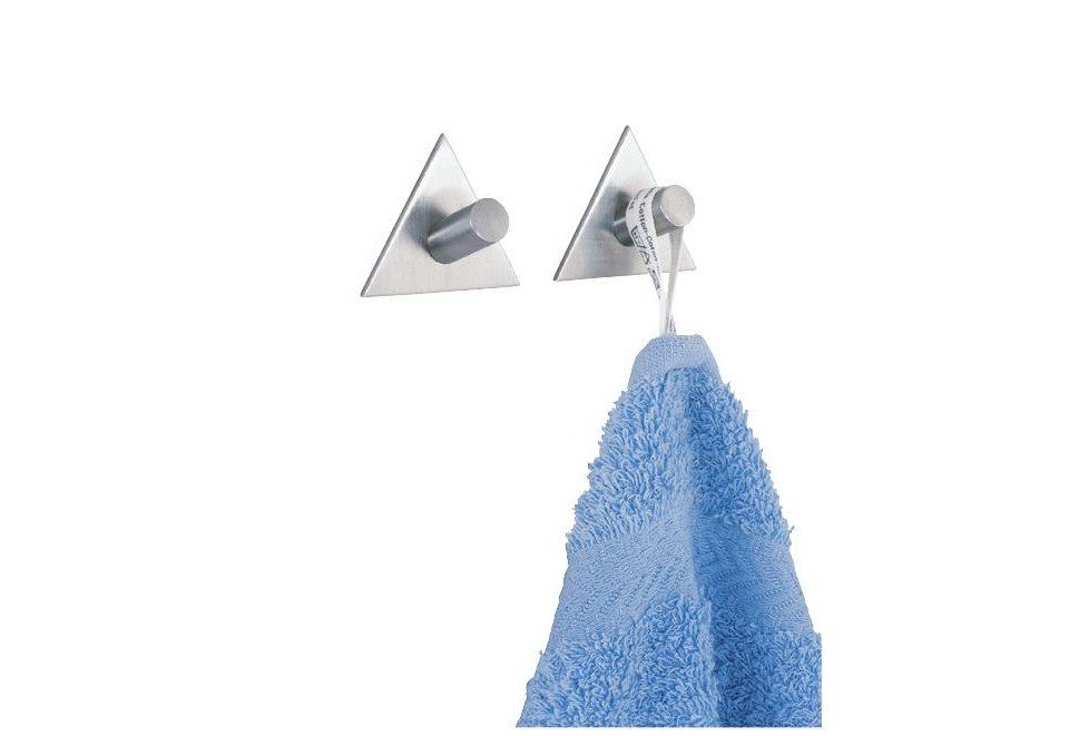 Handtuchhaken Wenko Wandhaken Triangolo Edelstahl matt, chrom