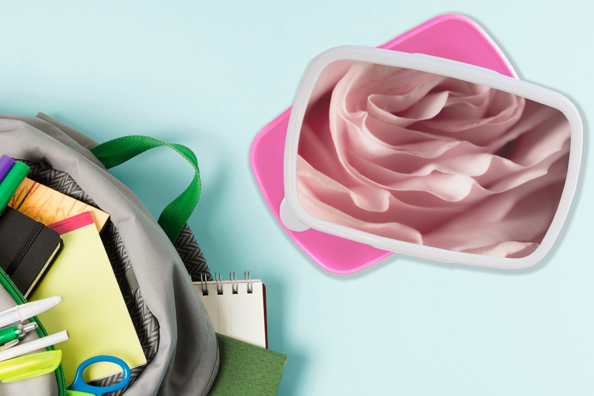 Rosa, Kunststoff Lunchbox MuchoWow Kinder, - Kunststoff, Brotbox Rosen für Mädchen, Rosenblütenblätter - Snackbox, Brotdose Erwachsene, (2-tlg),