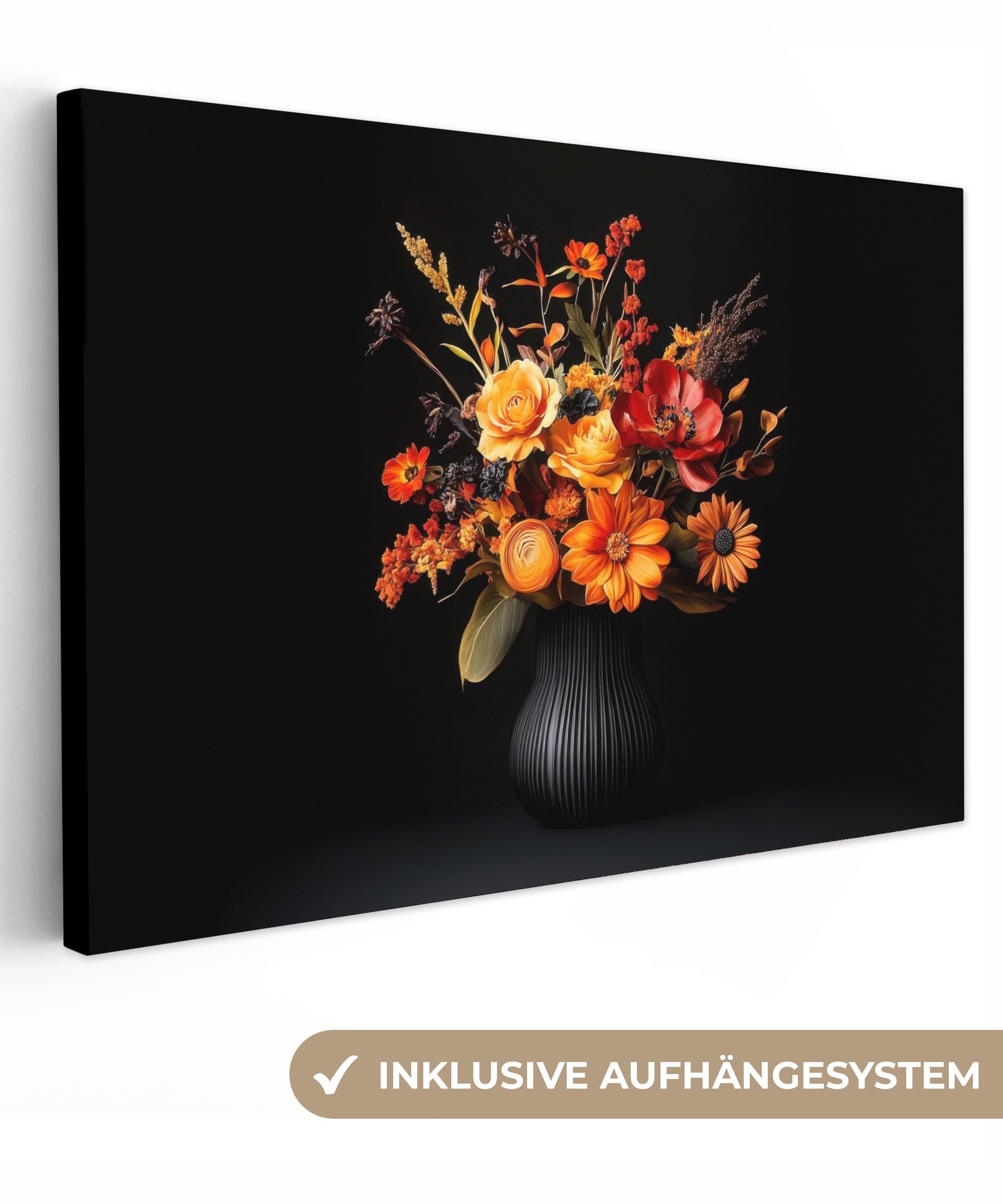 OneMillionCanvasses® Leinwandbild Herbst - Blumenstrauß - Orange, Fotodruck günstig online kaufen