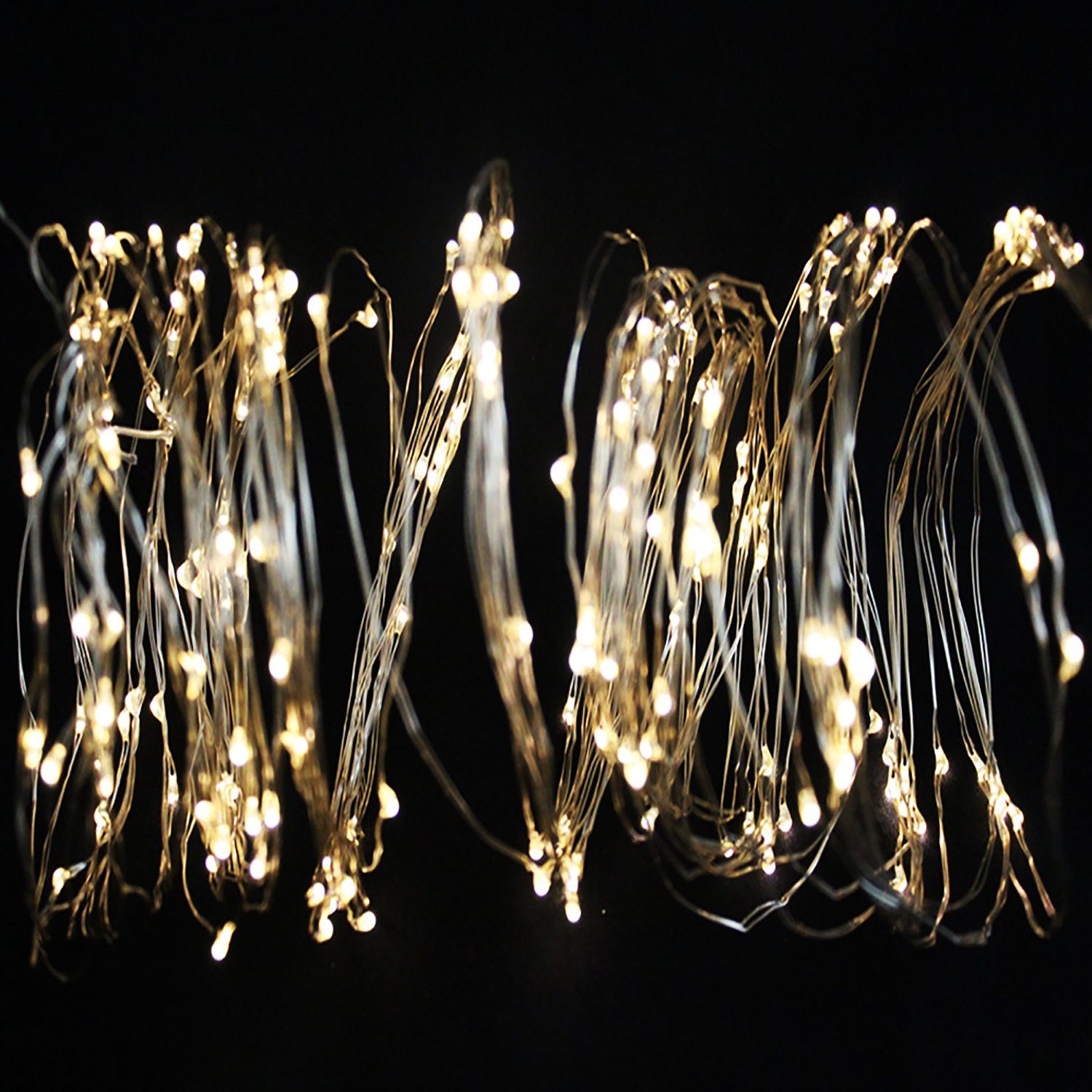 Mojawo Lichtervorhang 200er LED Schweif-Kette Batteriebetrieben Lichterkette