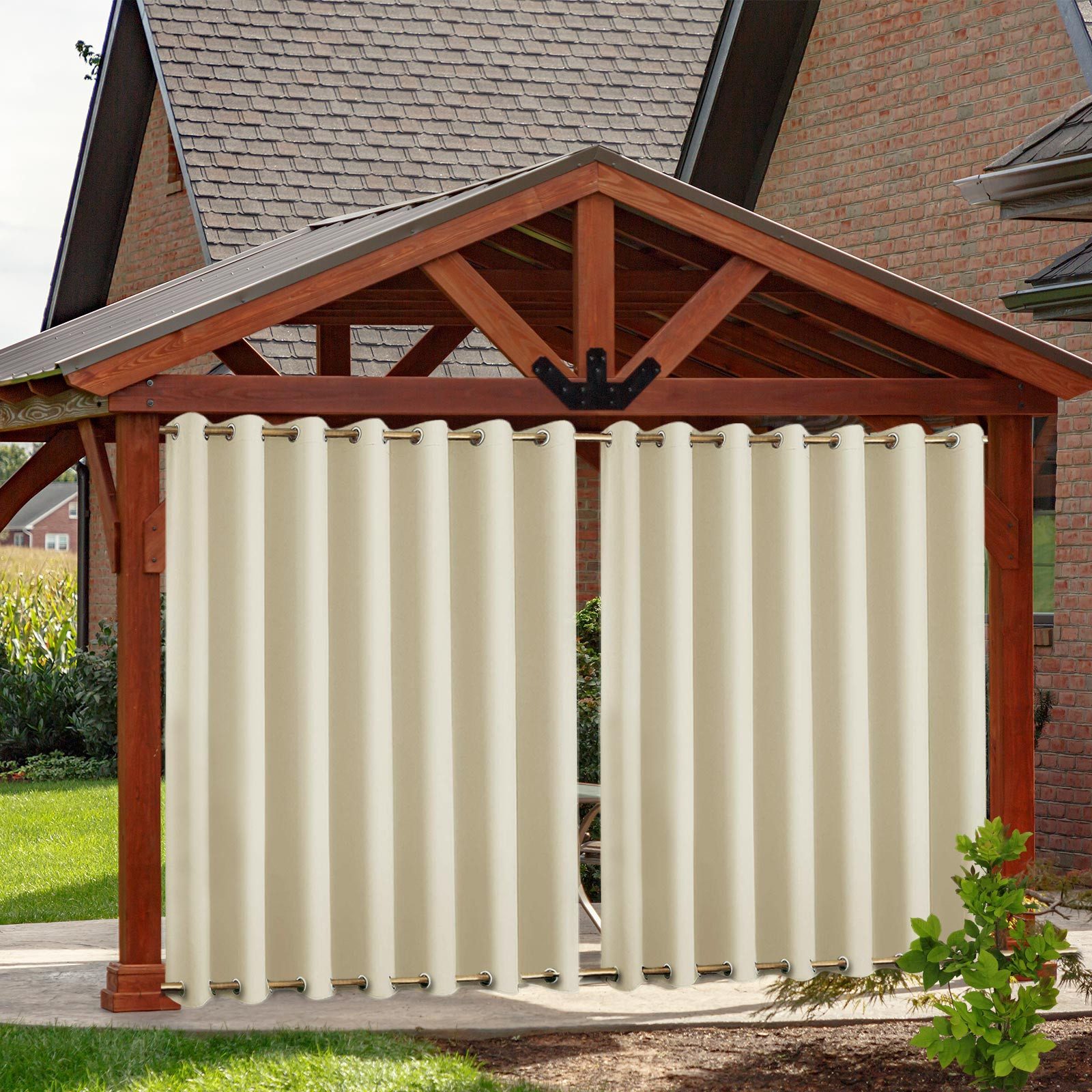 BTTO V&G Vorhang Winddichte & Wasserfeste Outdoor-Vorhänge, Top/Bottom-Ösen günstig online kaufen