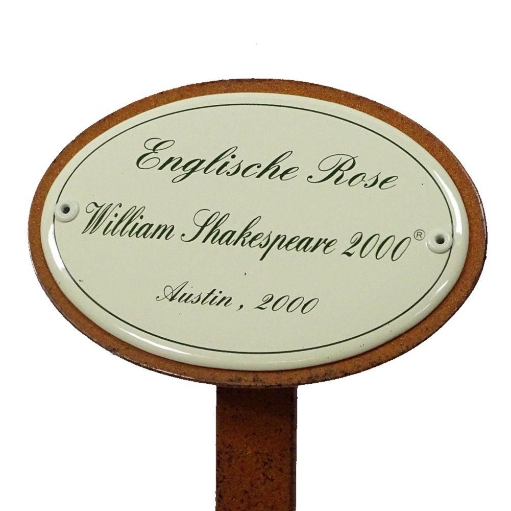 Linoows Gartenstecker Rosenschild Rosenstecker Englische William Shakespeare Rose