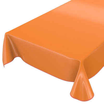 ANRO Tischdecke Tischdecke Uni Orange Einfarbig Glanz abwaschbar Wachstuch Wachstuchti, Glatt