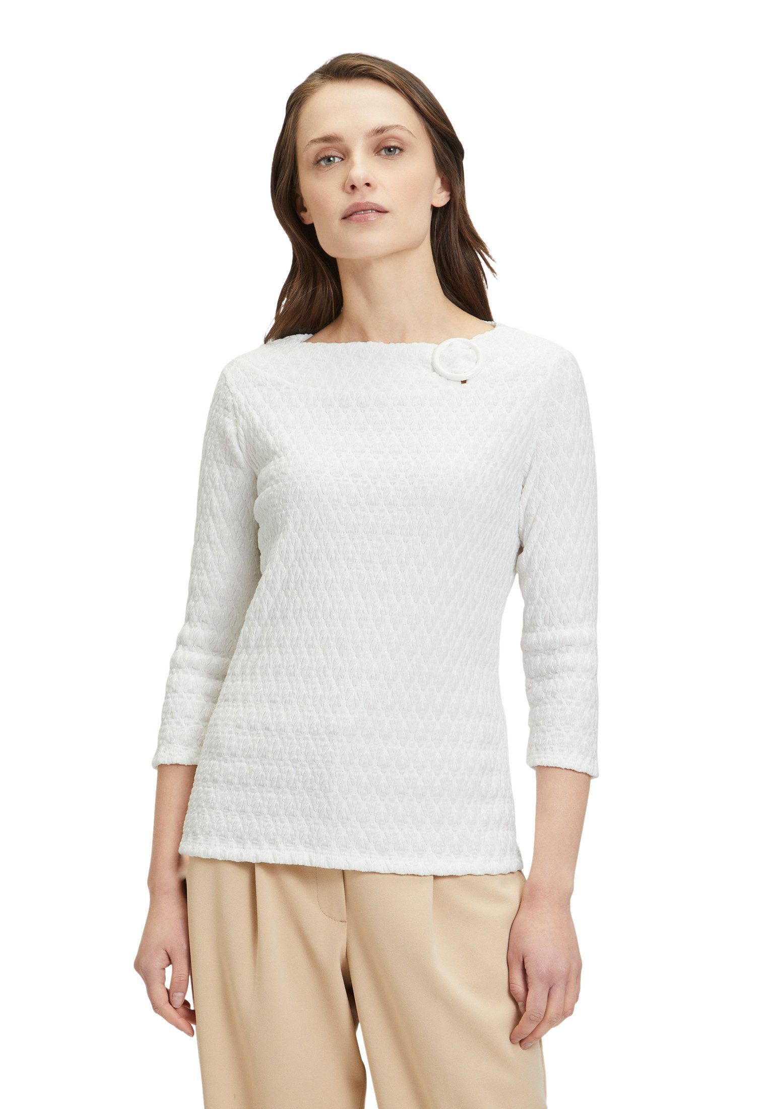 Betty Barclay 3/4-Arm-Shirt Betty Barclay Strukturshirt mit Schnalle (1-tlg) Schnallen