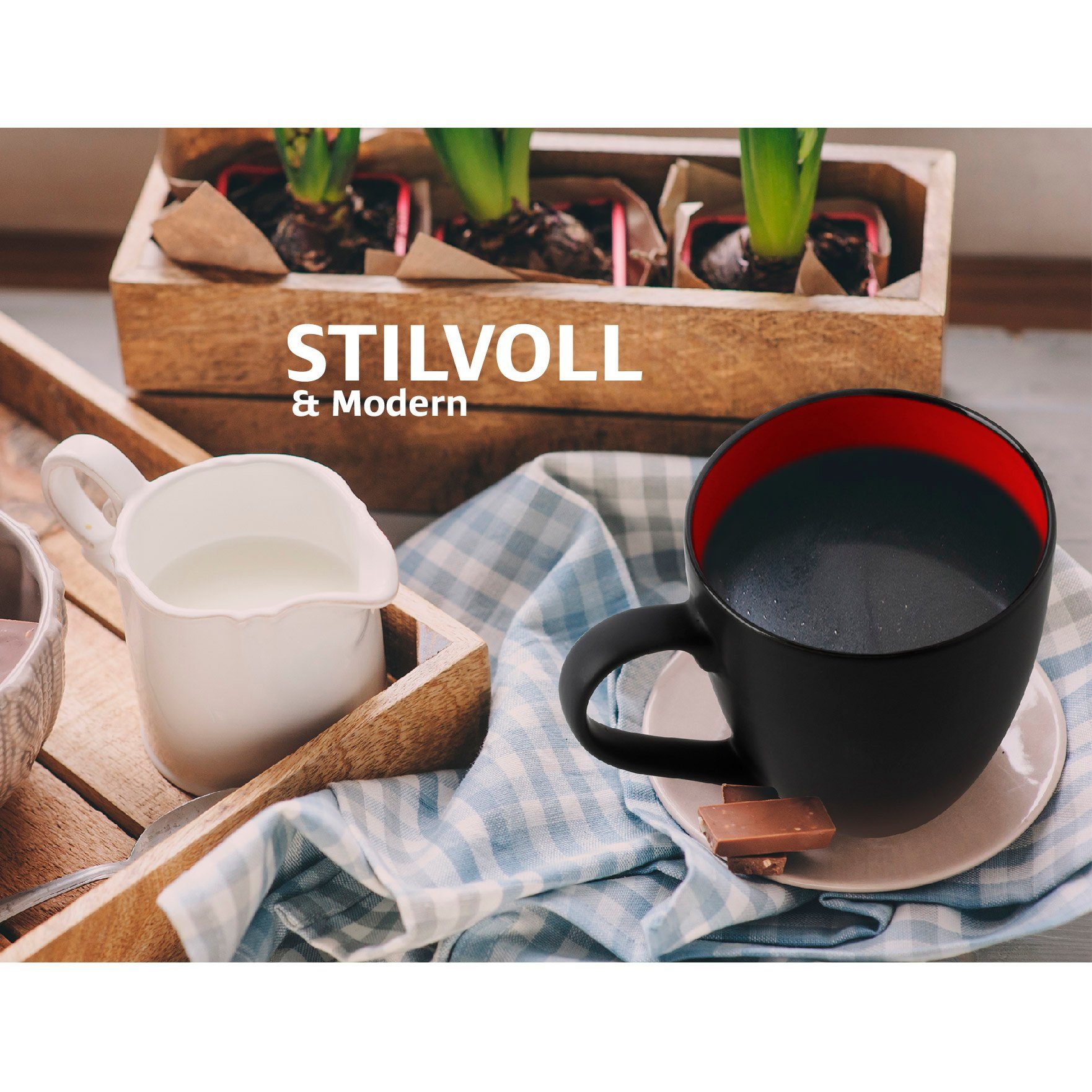 MiaMio Tafelservice Tafelservice 30tlg Geschirrset 6 Personen Kombiservice Keramik - Bunt (30-tlg), 6 Personen, Keramik