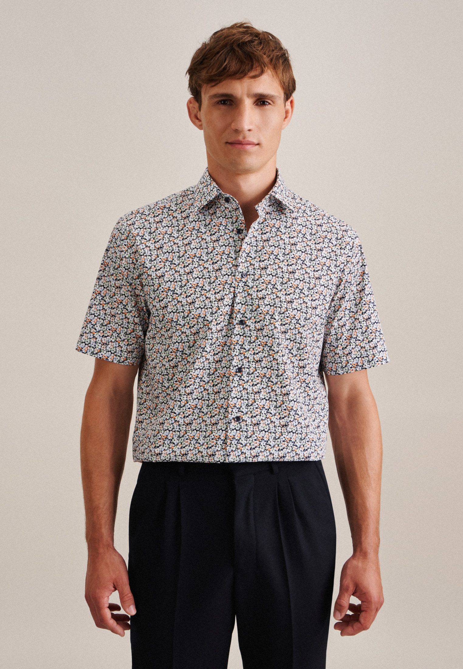 seidensticker Businesshemd Regular Regular 1/2 Kentkragen Floral