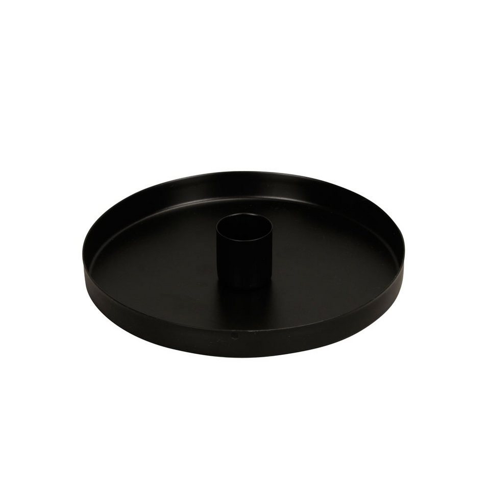Posiwio Kerzenhalter Kerzenteller BLACK schwarz aus Metall schlichter K
