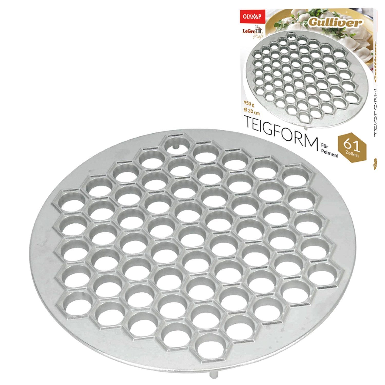Olymp Handels GmbH Ausstechform OLYMP Pelmeni Form 61 Gulliver Teigform Teigtaschen