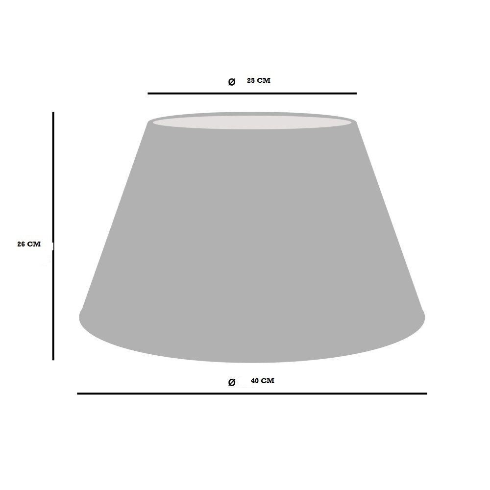 AMBIENTE-LEBENSART.DE Lampenschirm Designer-Lampenschirm-Satin-schwarz-konische-Form Ø 40cm innen Chrom