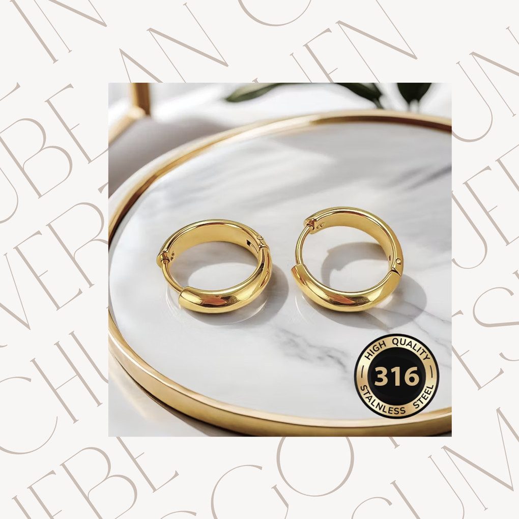 XCOAST Creolen-Set Edelstahl-Creolen mit 18K Goldbeschichtung – elegant, farbecht (perfekte Geschenkidee, 2-tlg., Hautfreundlich & hypoallergen: Aus 316L Edelstahl), Edelstahl 316