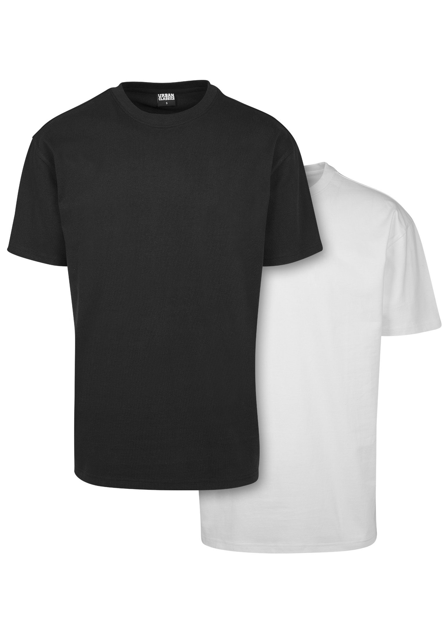 URBAN CLASSICS Kurzarmshirt Herren Heavy Oversized Tee 2-Pack (1-tlg) black white