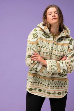 Studio Untold Sweatshirt Teddyfleece-Hoodie oversized Print Kapuze Langarm