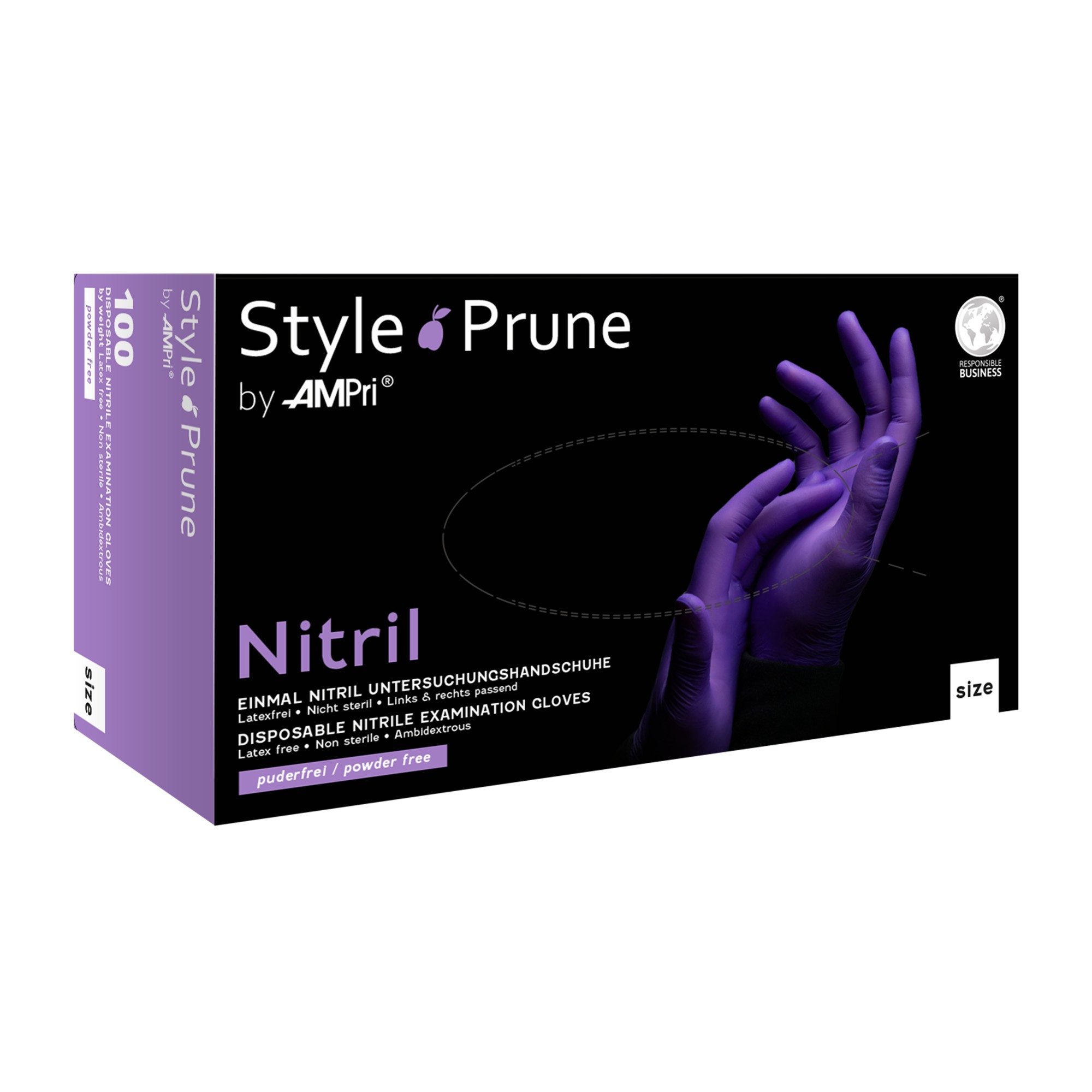 AMPri Nitril-Handschuhe Style Prune - Nitril-Untersuchungshandschuh (100-St)