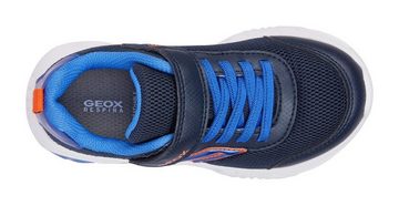 Geox J ASSISTER BOY C Sneaker mit cooler Blinkfunktion, Freizeitschuh, Halbschuh, Schnürschuh