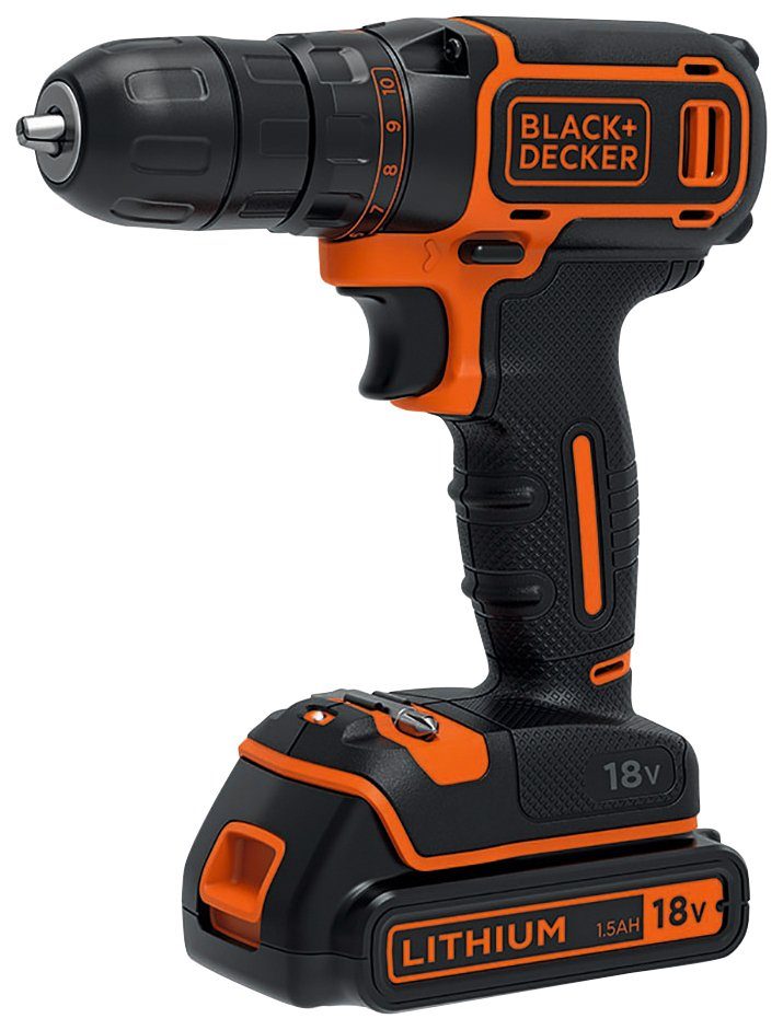 Black + Decker Akku-Bohrschrauber BDCDC18K-QW, im Koffer, inklusive Akku