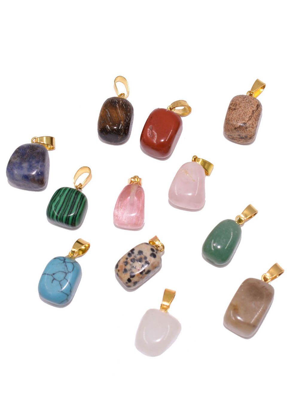 Firetti Kette und Anhänger Set Multipack Schmuck Geschenk Halskette Edelsteine (Set, 13-tlg), Made in Germany - mit Edelsteinen