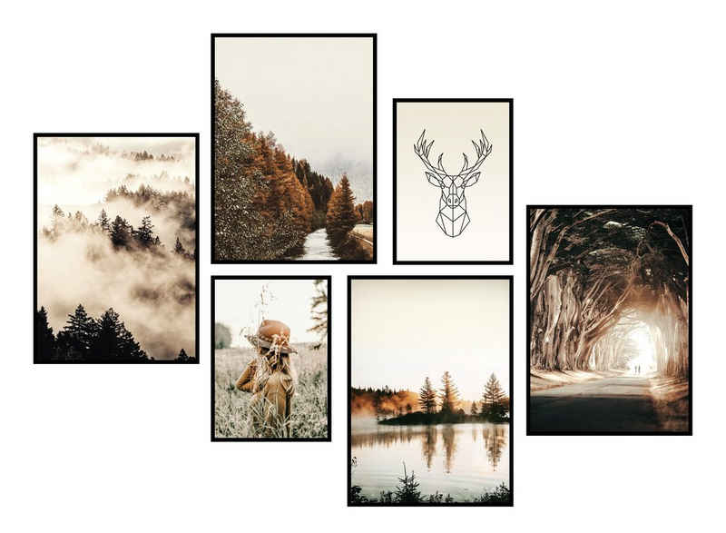 CreativeRobin Bilder-Collage » Herbst « Poster-Set als Wohnzimmer Deko, CreativeRobin, Herbst
