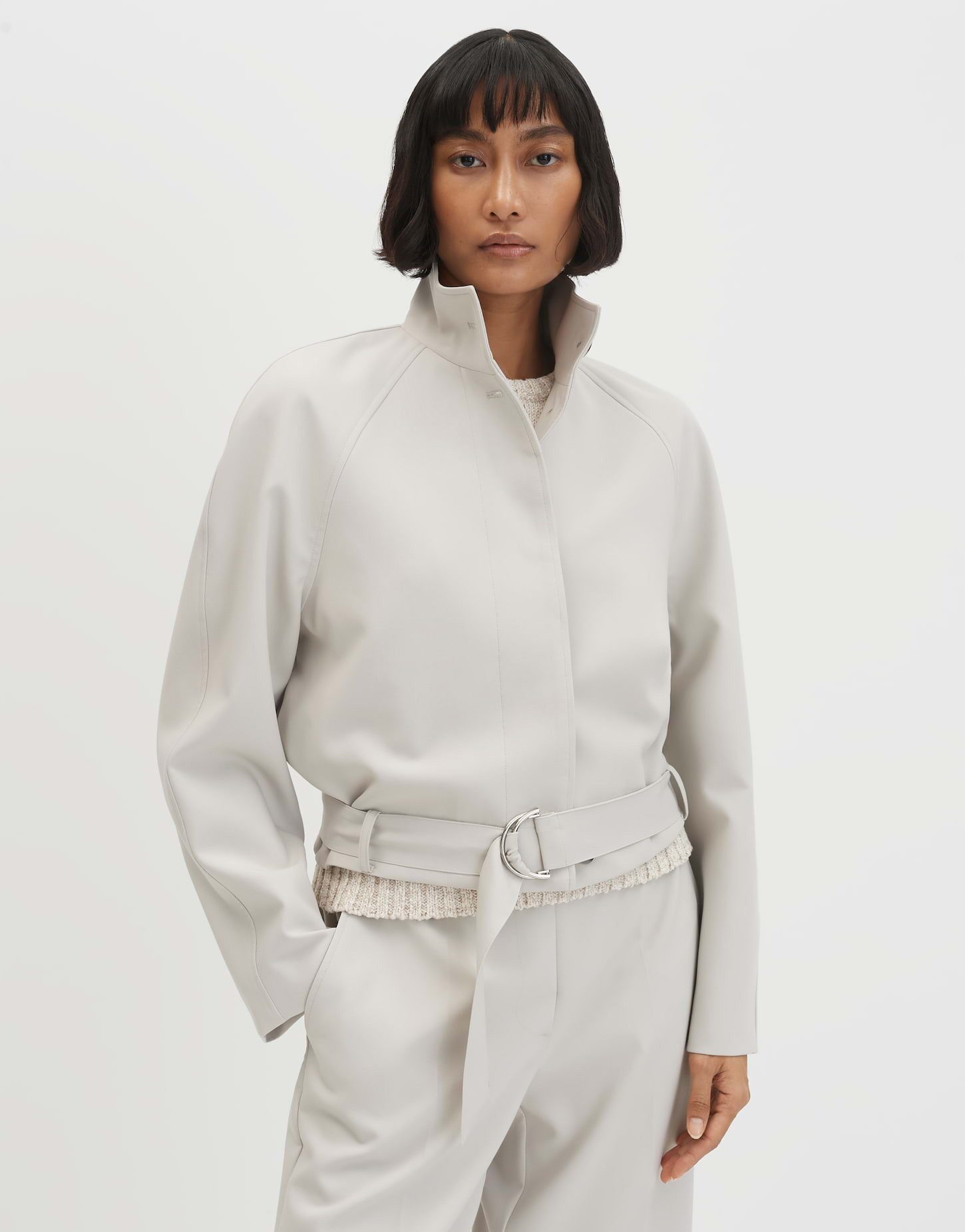 someday Jackenblazer Narella im Bikerstil Bikerstil mit Stehkragen und verdeckter Leiste