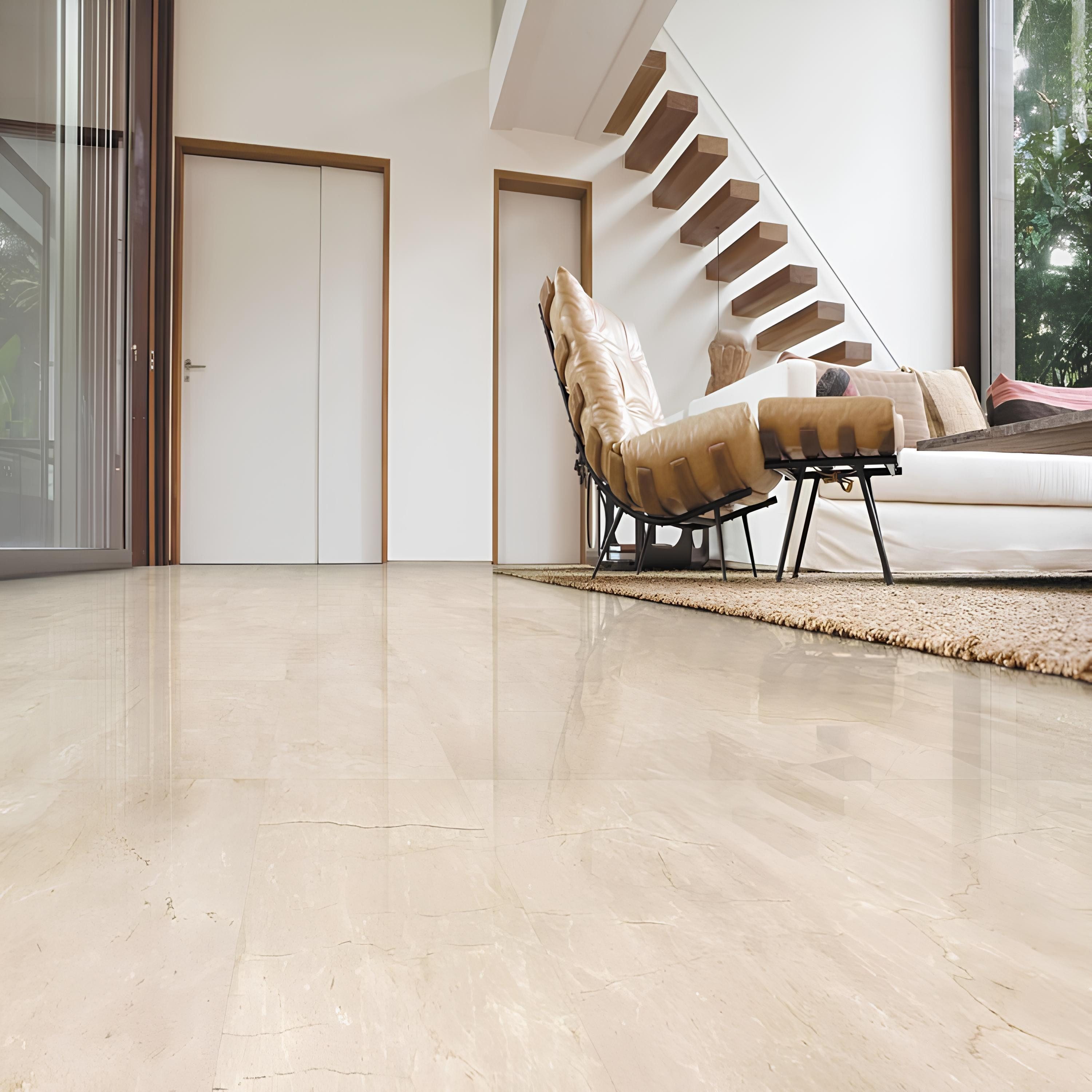 JVmoebel Bodenfliese Marmorboden Set Naturstein Luxus Fliesen Marmor für Wohnzimmer Bad, Marmor, CREMA MARFIL, Marmor, Made in Europa