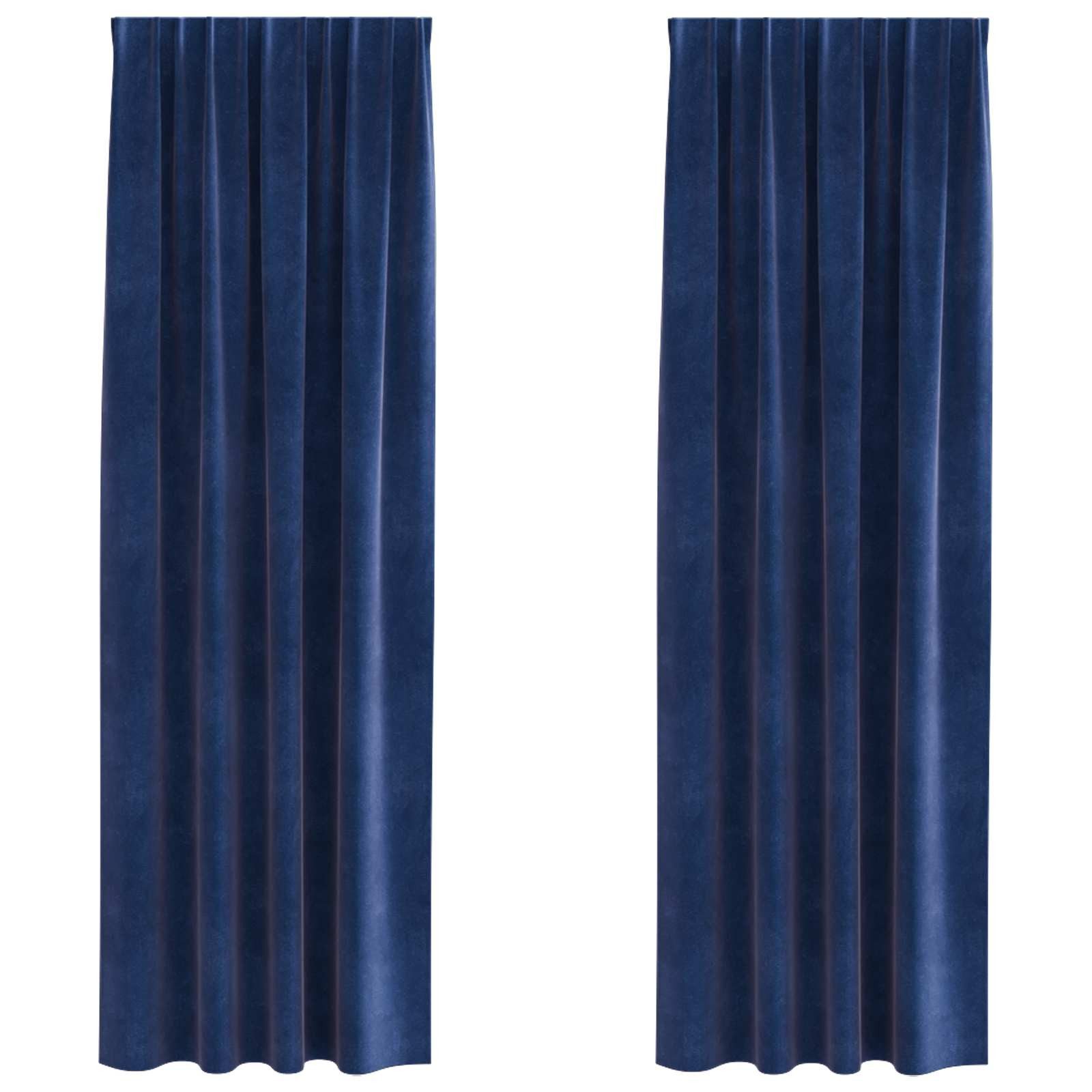 vidaXL Vorhang Vorhänge 2 stk. Dunkelblau 140 x 260 cm Samt (2 St), Samt