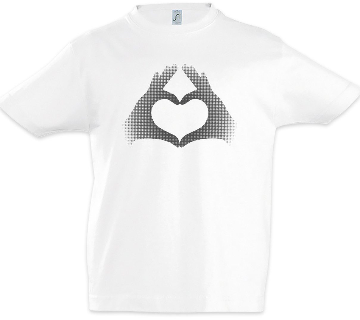 Print-Shirt Finger Heart Kinder T-Shirt Herz Liebe Love Friendzone New Engaged