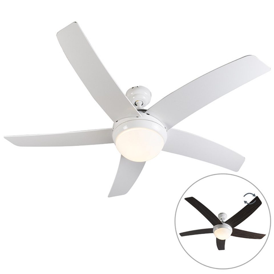 Qazqa Deckenventilator Cool, E14, Weiß, Modern, günstig online kaufen