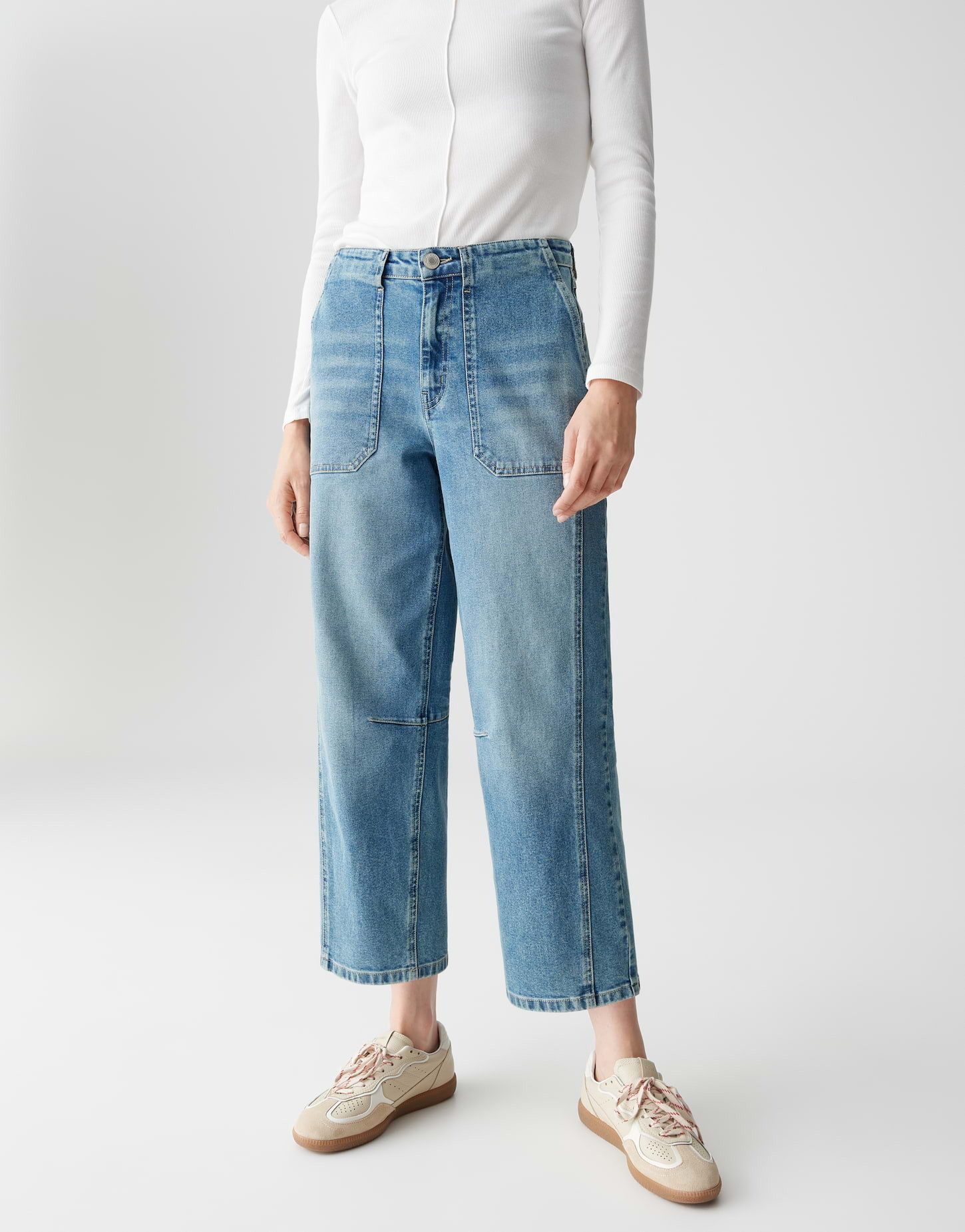 OPUS Relax-fit-Jeans LOLAH CARGO in Dry Indigo® Mid Rise ovales Bein, weicher Griff, authentische Waschung