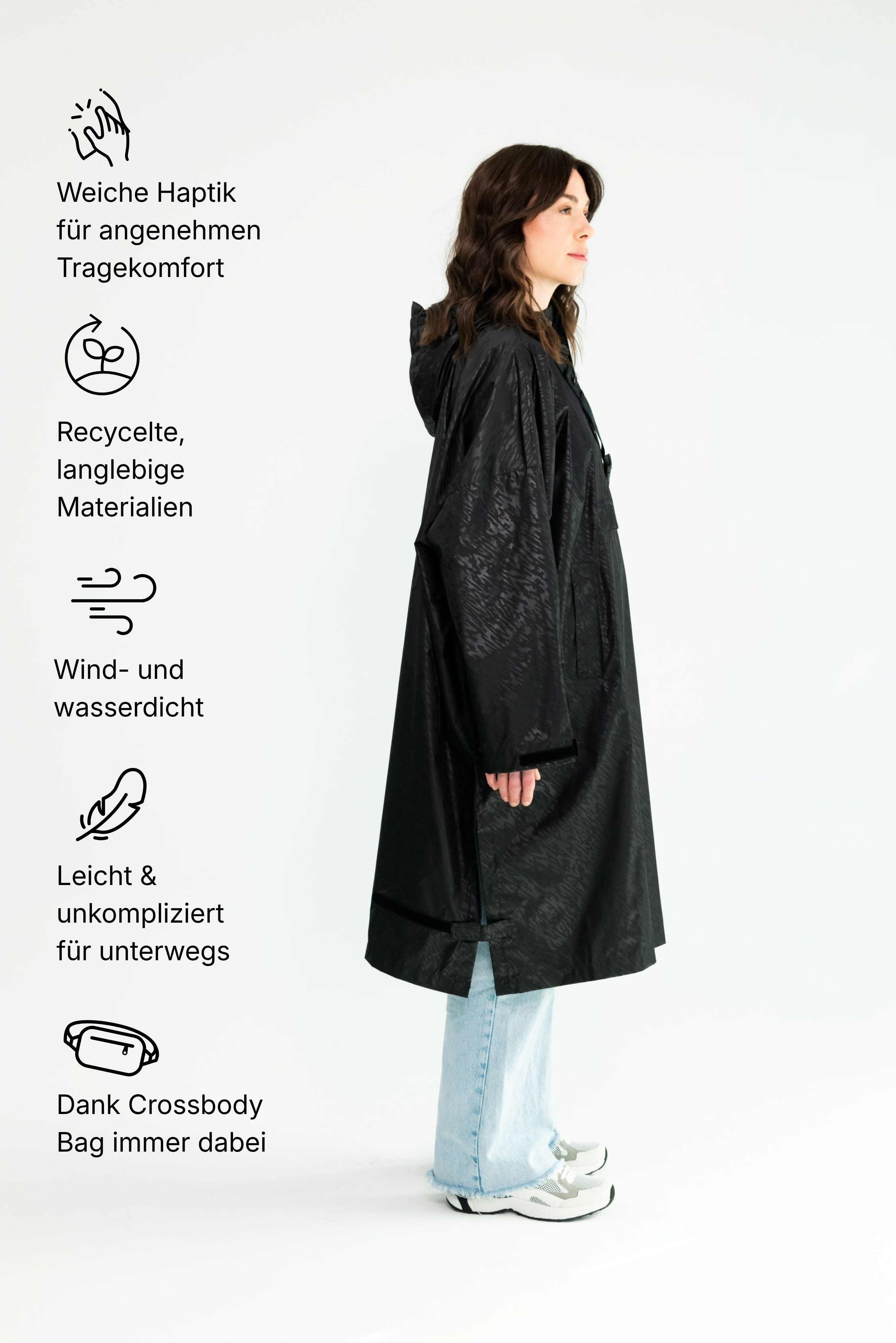 RAINREBEL Regenponcho NOIR by Alena Gerber