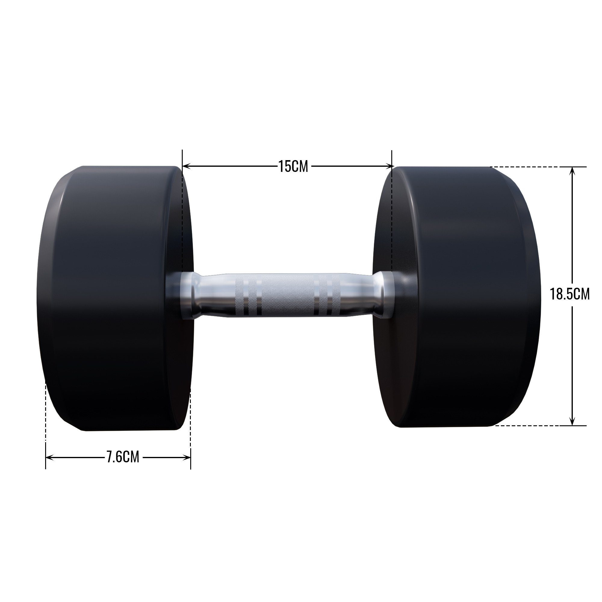 GORILLA SPORTS Kurzhantel Einzeln/2er Set, kg 2,5 von Schwarz 22,5 bis 40 Gummi, Gewichte, KG Gusseisen