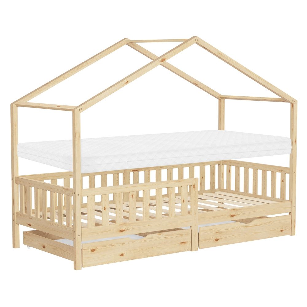 ML-DESIGN Spielbett Hausbett Kinderbett inkl. 2 günstig online kaufen