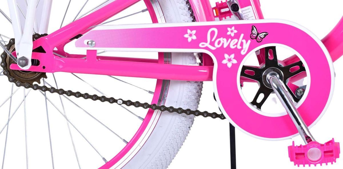 T&Y Trade Kinderfahrrad 20 ZOLL Kinder Mädchen Fahrrad Kinderfahrrad Rad LOVELY Rosa 22120, 1 Gang, Rücktrittbremse, Korb, Seitenständer, Gepäckträger, Schutzbleche