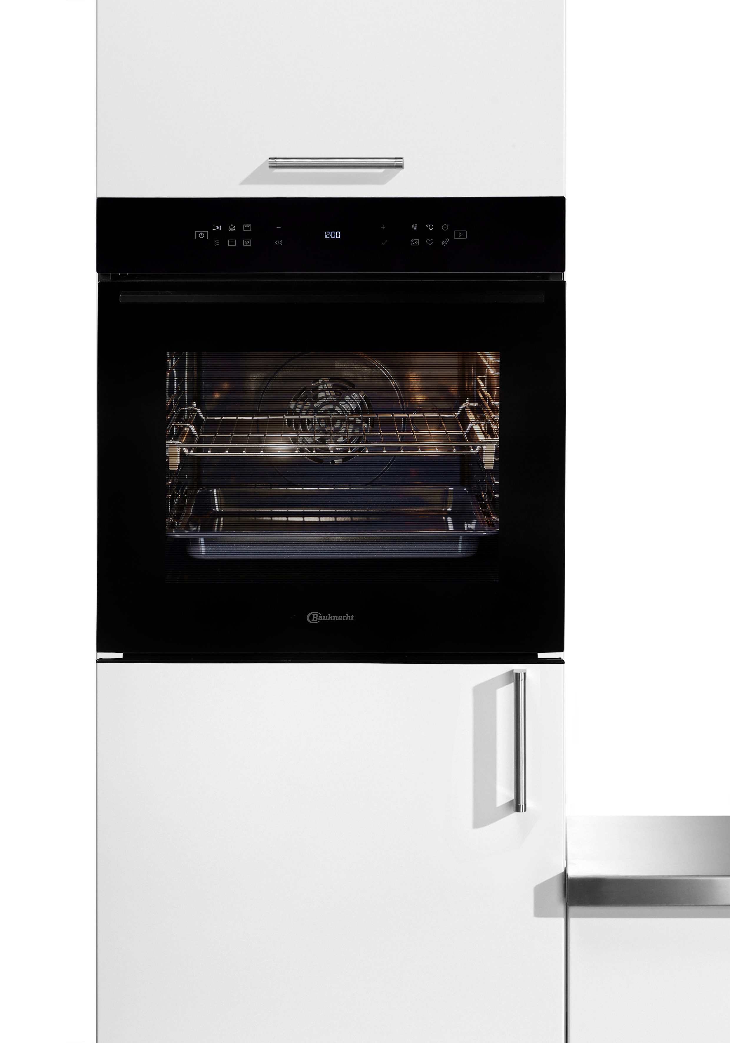 BAUKNECHT Einbaubackofen BBI78PT1SK, mit 1-fach-Teleskopauszug, 310°C Pizza-Funktion – wie frisch aus dem Steinofen, AirFry-Funktion