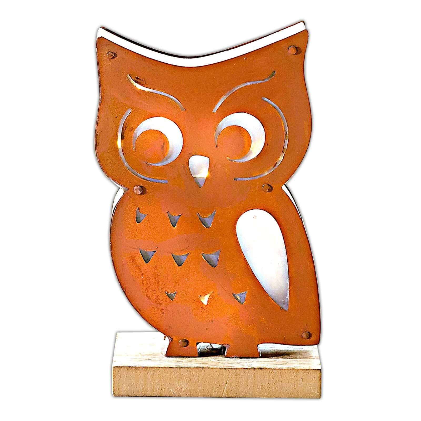 HAC24 LED Dekofigur LED Motivleuchte Eule 18 cm Holz Beleuchtung Metall Dek günstig online kaufen
