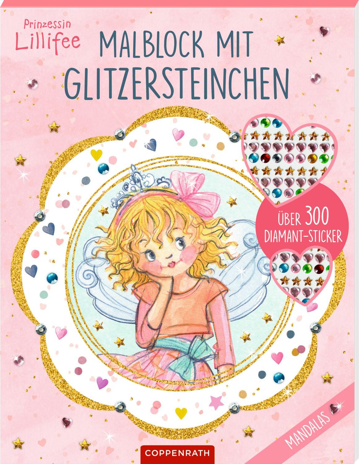 Malblock mit Glitzersteinchen: Mandalas / Monika Finsterbusch
