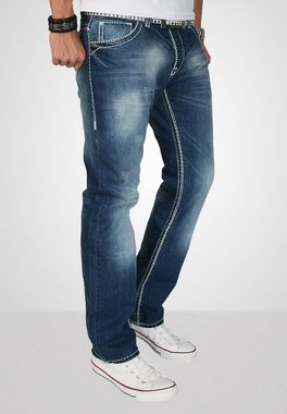 Alessandro Salvarini Straight-Jeans ASRigio mit auffälligen dicken Nähten