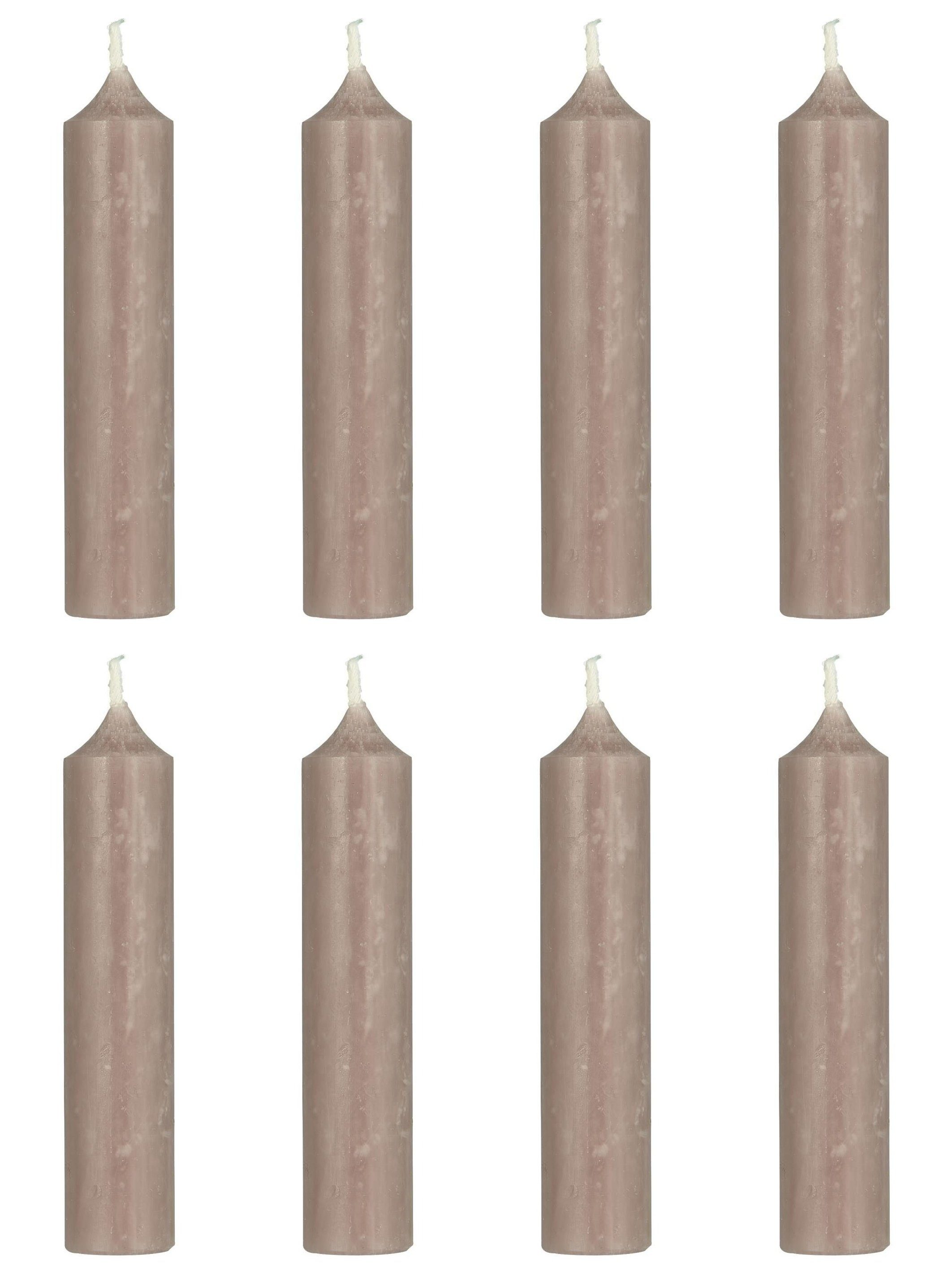 Ib Laursen Tafelkerze (Packung, 8-tlg., Pack), 8er Pack tolle im VintageStil rustikale Stabkerzen im Landhauslo