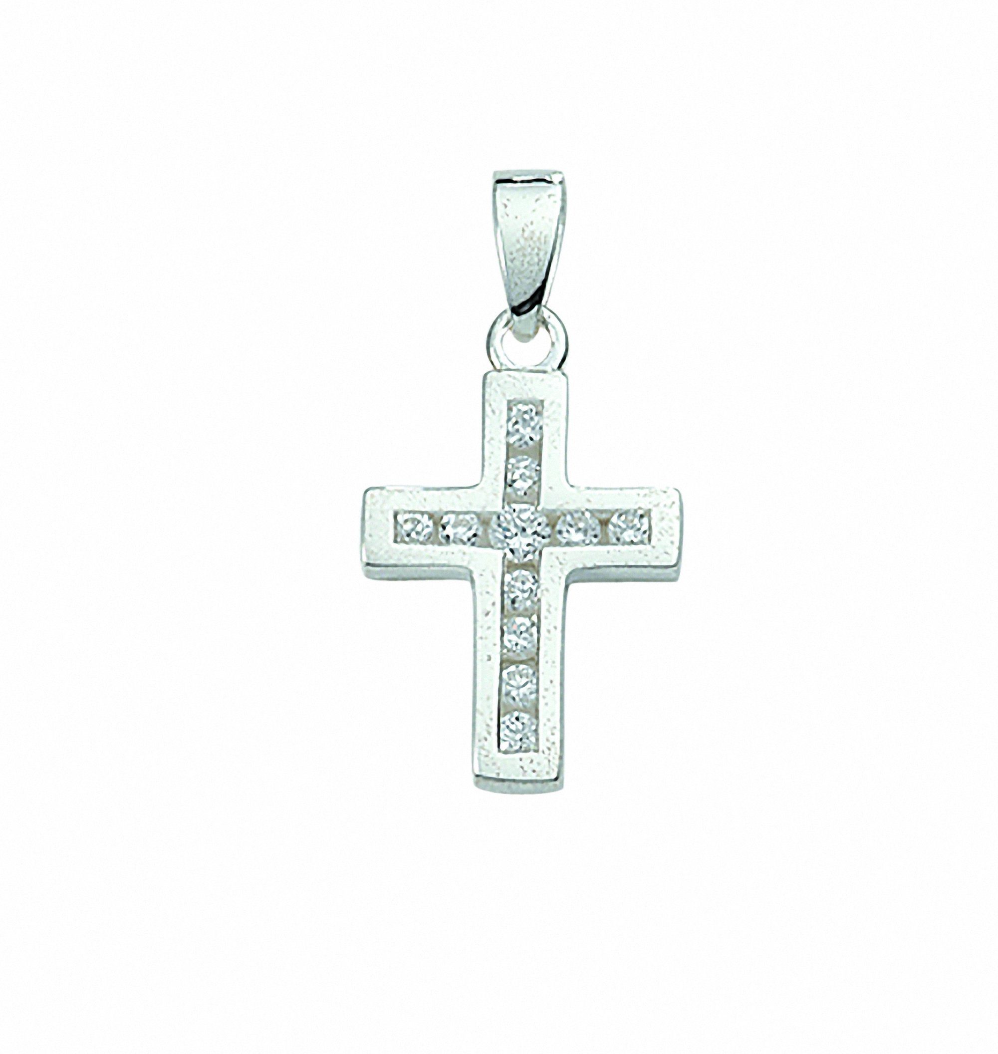 Silber Halskette Set mit mit Kreuz Anhänger Anhänger Adelia´s 925 - Schmuckset Kette Zirkonia, mit