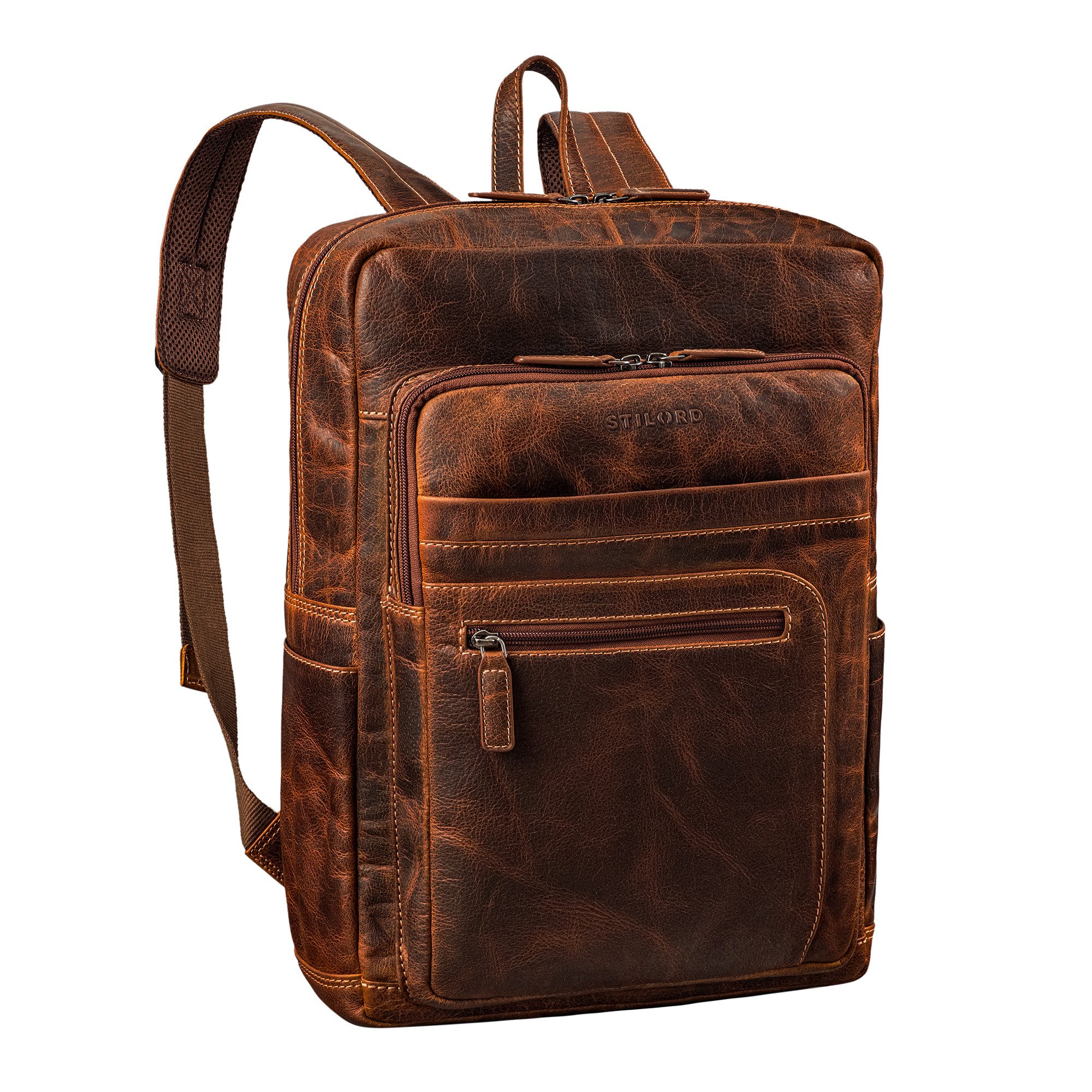 Notebook-Rucksack "Gilbert" Großer Leder Rucksack Herren & Damen Laptop 15 - 16 Zoll