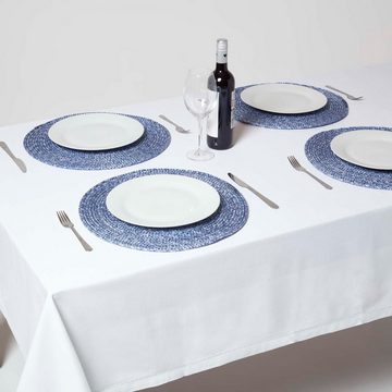 Platzset, Tischset blau im 4er-Set, 40 cm – 4x Platzset rund geflochten, Homescapes