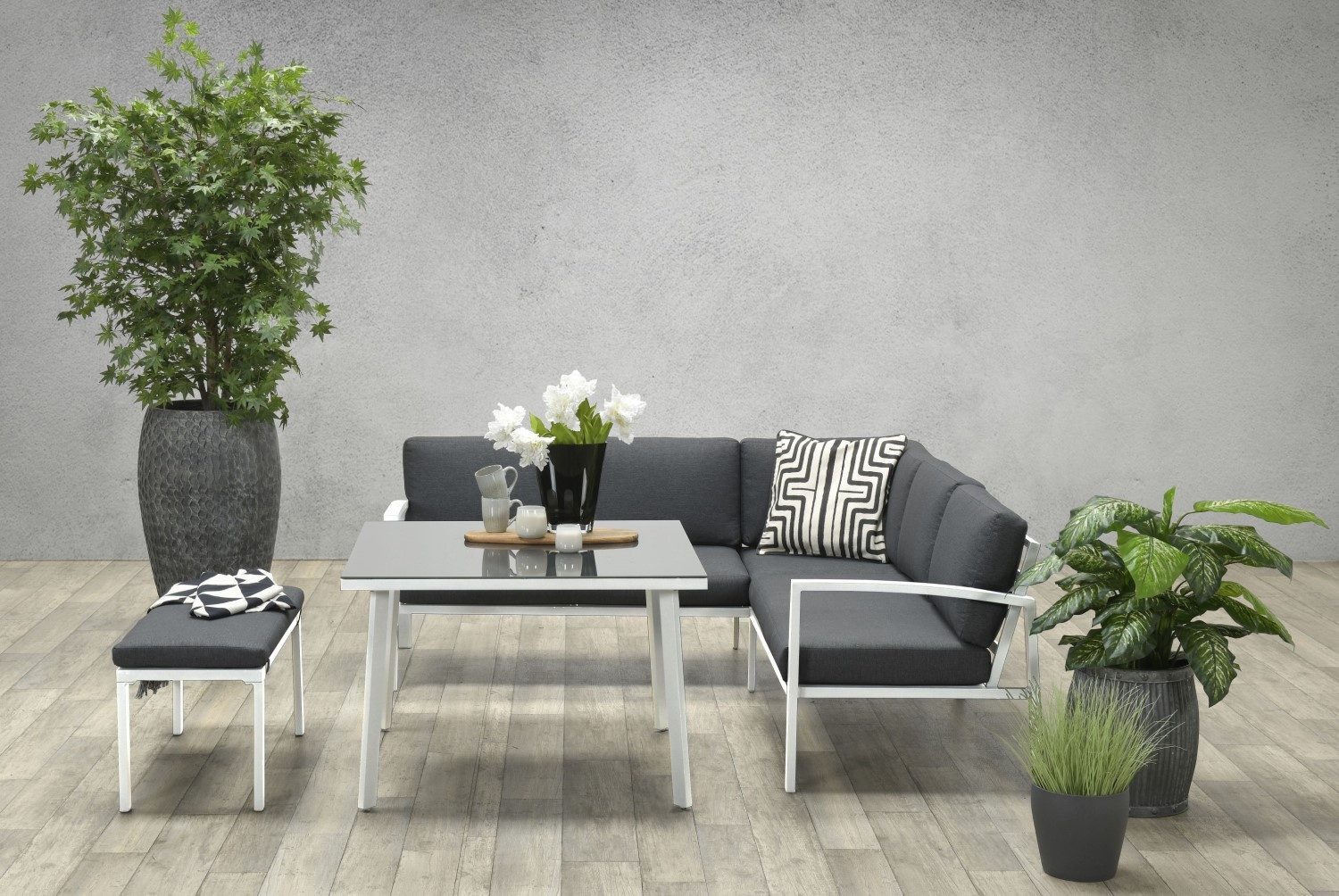 Garden Impressions Gartenlounge-Set Dining-Ecklounge "Baltimore" inkl. Ecksofa, Bank und Tisch