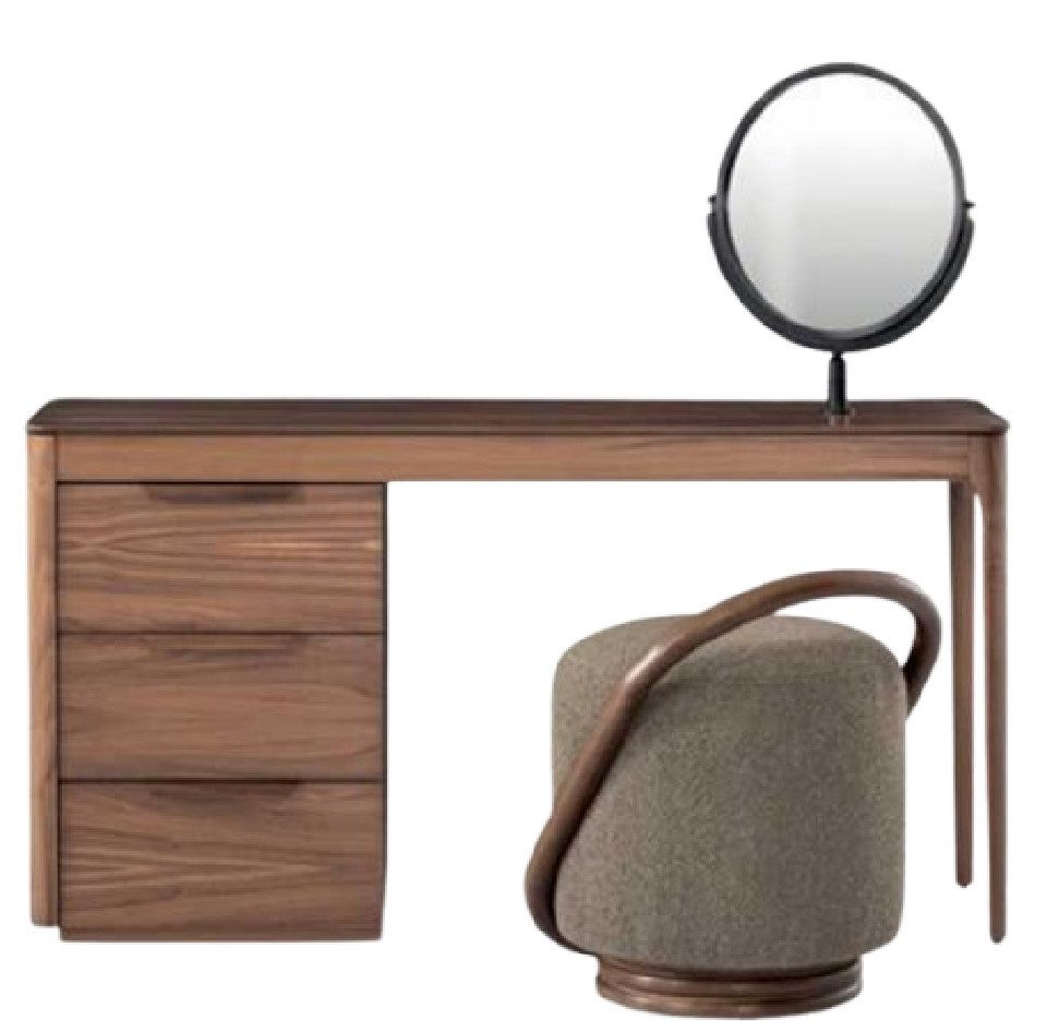 Schminktisch Hochwertiges Schlafzimmer-Set mit Schminktisch, Spiegel und Hocker