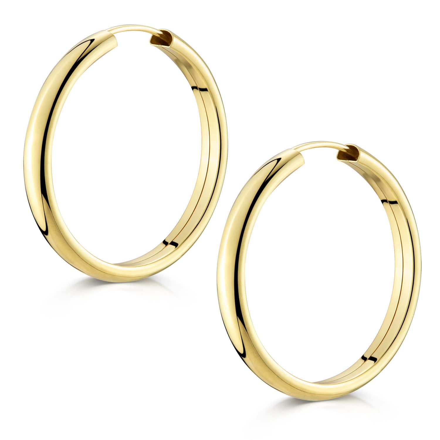 Paar Creolen Damen Ohrringe Gold breit Ø30mm SO-81