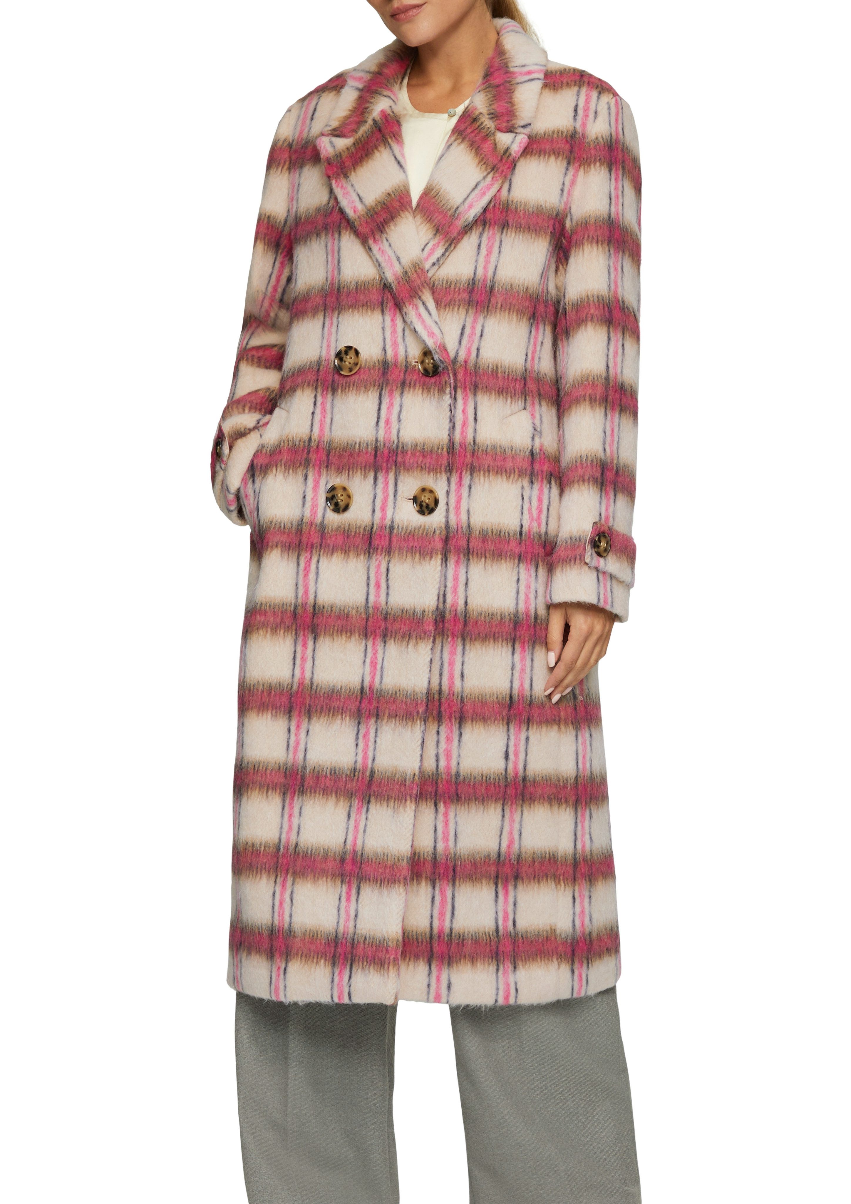 s.Oliver BLACK LABEL Langmantel mit Karomuster