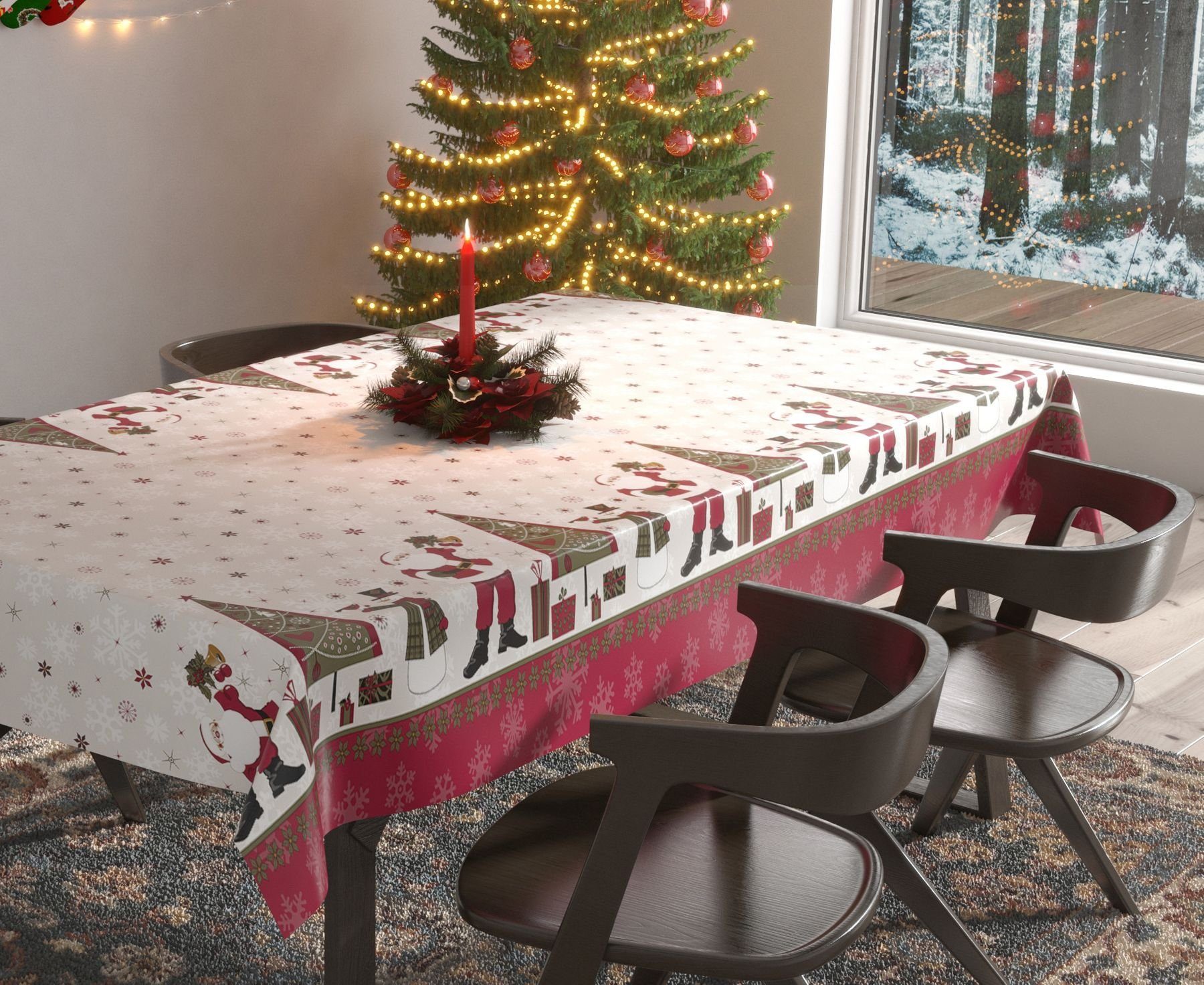 Beautex Tischdecke »Wachstuchtischdecke abwischbar Tischdecke RUND ECKIG,  Weihnachten Motiv und Größe wählbar« (1-tlg) online kaufen | OTTO